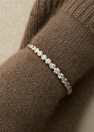 Elva crystal bangle Forgyldt/Clear Pico